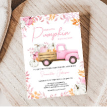 Petite Citrouille Camion Rose Fête Prénatale de Bé