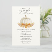 Invitation Petite Citrouille classique Baby shower d'automne (Debout devant)