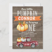 Invitation Petite Citrouille du garçon 1er anniversaire Invit (Devant)