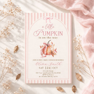 Invitation Petite citrouille en route Fille rose Baby Shower
