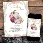 Invitation Petite Citrouille et Pampas Grass Girls Anniversai