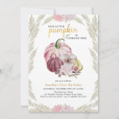 Invitation Petite Citrouille et Pampas Grass Girls Anniversai (Devant)