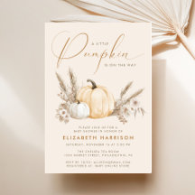 Petite Citrouille Fête de Bébé Bohème Aquarelle