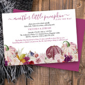 Invitation Petite Citrouille Fête de Bébé Florale Rustique