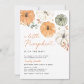 Invitation Petite Citrouille Fête de Bébé Mixte (Devant)