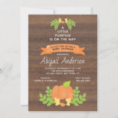 Invitation Petite Citrouille Fête de Bébé Mixte Rustique (Devant)