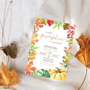 Invitation Petite Citrouille Fête de Naissance Automnale pour