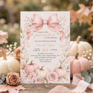 Invitation Petite Citrouille Fille Arc-en-Ciel Bébé Shower