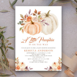 Invitation Petite Citrouille Florale Campagnarde et Terne Bab