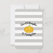 Invitation Petite Citrouille Grise Rayure Enfant Anniversaire (Dos)