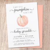 Invitation Petite Citrouille Orange Aquarelle Bébé Sprinkle