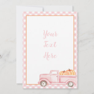 Invitation Petite citrouille Pastel rose camion premier anniv