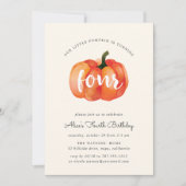 Invitation Petite Citrouille Quatrième fête d'anniversaire In (Devant)