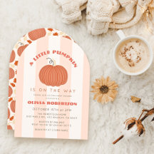 Petite Citrouille Rayures Roses Fille Baby Shower