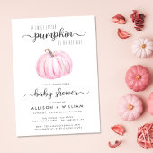 Invitation Petite Citrouille rose Aquarelle Bébé Fille Douche