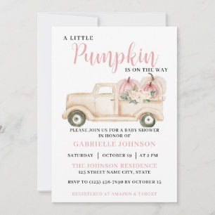 Invitation Petite Citrouille Rustic Automne Baby shower Invit