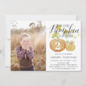 Invitation Petite Citrouille selon la coutume âge fête d'anni (Devant)