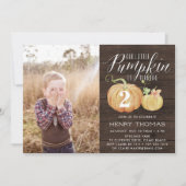 Invitation Petite Citrouille selon la coutume âge fête d'anni (Devant)