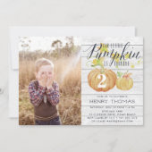 Invitation Petite Citrouille selon la coutume âge fête d'anni (Devant)