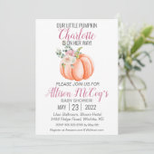 Invitation Petite Citrouille sur son chemin Baby shower flora (Debout devant)