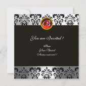 Invitation PETITE CLOCHE ROUGE, Fête de Fêtes Noir Blanc Dama (Dos)