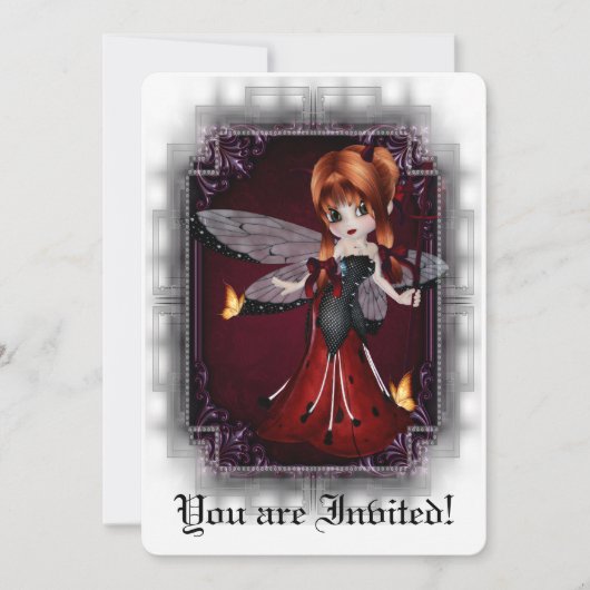 Invitation Petite coccinelle 3 de diable d'invitation (Devant)