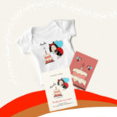 Invitation Petite coccinelle avec gâteau