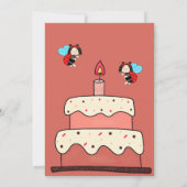 Invitation Petite coccinelle avec gâteau (Dos)