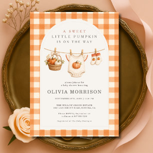 Invitation Petite Corde à Linge Citrouille Baby Shower