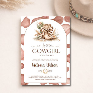 Invitation Petite Cowgirl Impression Vachette Fille Baby Show
