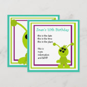 Invitation Petite créature Alien Monster (Devant / Derrière)