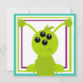 Invitation Petite créature Alien Monster (Dos)
