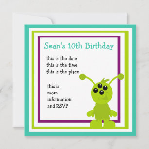 Invitation Petite créature Alien Monster