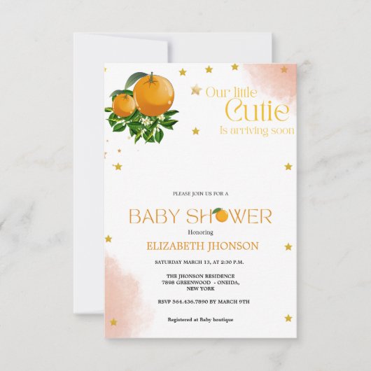 Invitation Petite cuisine moderne sur le chemin baby shower n (Devant)