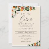 Invitation Petite cuite aux agrumes orange baby shower (Devant)