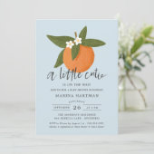 Invitation Petite Cutie Agrumes Blossoms Baby shower bleu (Debout devant)