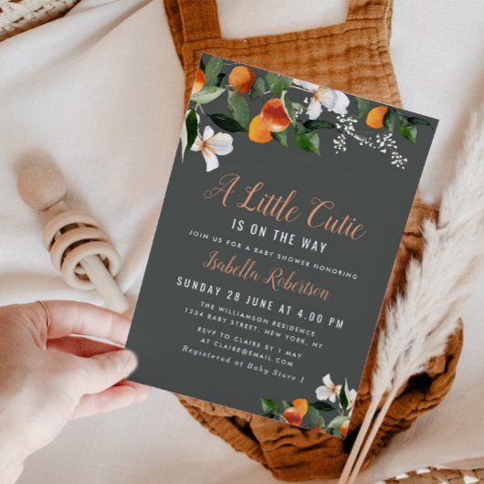 Invitation PETITE CUTIE | baby shower d'oranges d'agrumes pei