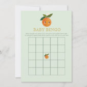Invitation Petite cutie Baby shower orange Jeu Bébé Bingo (Devant)