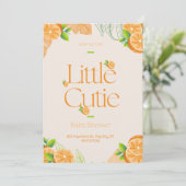 Invitation Petite Cutie Baby shower Verdure Genre Neutre (Debout devant)