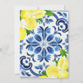 Invitation Petite Cutie Carrelage bleu Citron Baby shower Fru (Dos)