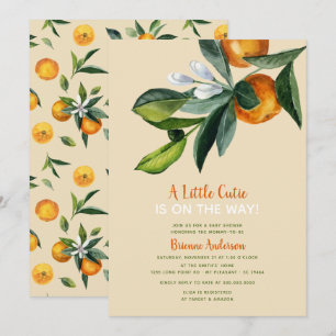 Invitation Petite Cutie Citrus Baby shower neutre entre les s