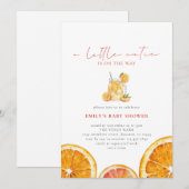 Invitation Petite Cutie Oranges Baby shower fille (Devant / Derrière)