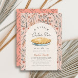 Invitation Petite Cutie Pie Rose Floral Fille Baby shower<br><div class="desc">Cette mignonne "petite tourte mignonne est sur le chemin" fille baby shower invitation présente une tourte en forme d'arc sur un arrière - plan rose roux avec motifs floraux. L'envers est orné d'un arrière - plan rose aux motifs floraux. Personnalisez-le selon vos besoins. Vous pouvez trouver des produits correspondants dans...</div>