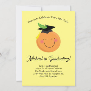 Invitation Petite Cutie Primaire Parti de Graduation Tangerin