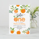 Invitation Petite Cutie Verdure Floral Premier anniversaire (Debout devant)