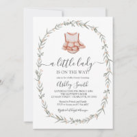Petite dame Baby shower Invitation, robe bébé