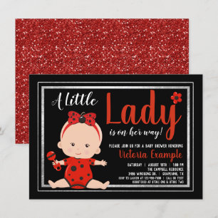 Invitation Petite Dame Coccinelle Fille Bébé Baby Shower
