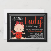 Invitation Petite Dame Ladybug Baby shower fille bébé (Devant)