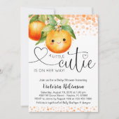 Invitation Petite Douce Orange Citron Fête de Naissance Bébé (Devant)