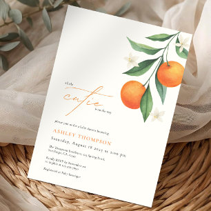 Invitation Petite Douce Orange Citron Moderne Baby Shower